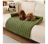 BPWXINL Fluffy Fuzzy Calming Dog Bed Sofa Protector Pet Mat,Fluffy Dog Couch Bed with Non Skid Bottom, Washable Soft Warm Dog Cushion, Green