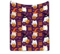 Fluffy Halloween Blankets Gothic Spider Web Pumpkin Blanket Ghost Fluffy Blanket for Living Room, Sofa, Bed Halloween Outdoor Decorations Gifts for Her