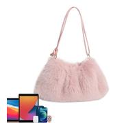 Fluffy Handbag | Cuddly Soft Spacious Cute Handbag Made of Plush, Fluffy Shoulder Bag for Women | For Travel Trips Party Date Outdoor Commuting Winter Autumn Birthday