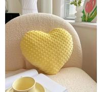 Fluffy Heart Cushion, Soft Cuddly Heart Cushion, Decorative Throw Pillow, Plush Stuffed Cuddly Toy for Bedroom Living Room Sofa Couch Office Car, Romantic Room Decor (Yellow,35x35cm)