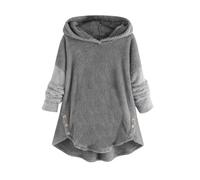 Fluffy Hoodie Womens Sherpa Fleece Pullover Cute Cat Ear Sweatshirt Furry Teddy Bear Coat Winter Long Sleeve Tops Ladies Teen Girls Winter Warm Lounge Wear Thick Plush Sweatshirts with Pocket