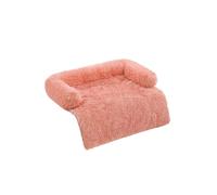 Fluffy Hug Dog Sofa Bed with Removable Cover, 110 x 95 x 18 cm (L x W x H) / Pink