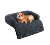 Fluffy Hug Dog Sofa Bed with Removable Cover, M (80 x 75 x 16 cm) / Dark Grey