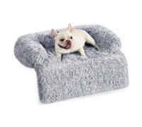 Fluffy Hug Dog Sofa Bed with Removable Cover, M (80 x 75 x 16 cm) / Grey Ombré