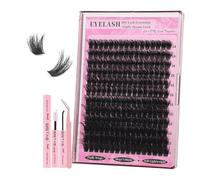 Fluffy Individual Eyelashes Kit 300D Clusters Lashes 192Pcs Eyelash Clusters DIY Lash Extension 14-20MM Individual Soft False with Lash Bond and Seal Tweezers for Personal Use at Home(300D KIT)