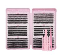 Fluffy Individual Eyelashes Kit 546Pcs Clusters Lashes 60D+80D+100D D Curl Thick Lash CLusters with Lash Bond and Seal Tweezers DIY Lash At Home Look Like Eyelash Extensions(B06KIT 60+80+100kit)