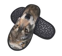 Fluffy Indoor Bedroom Slippers Lmage Of Wolf In The Snow Bedroom Socks Shoe Polyester Home Slippers For Bedroom, Men, Women M