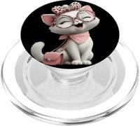 Fluffy Kitten Baby Cat Kawaii Girly Feline Character Graphic PopSockets PopGrip for MagSafe