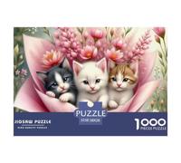 Fluffy Kitten Peeking through Cat Flap Durable Construction Ideal Leisure Activity, Suitable for Improving Problem Solving Abilities 38x26cm/1000pcs