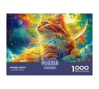 Fluffy Kitten Sitting on Lemon Tree Branch Premium Cardboard Fun Relaxing Game, Great for Unwinding, Reducing Pressure And Enjoying Life 70x50cm/1000pcs