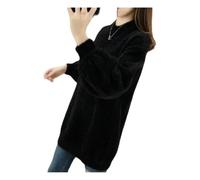 Fluffy knitted sweater women's alpaca sweater batwing sleeve top oversized sweater dress is suitable for 100 kg, loose soft sweater women long sweater women casual for leggings 4XL black