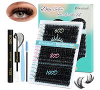 Fluffy Lash Cluster Kit Lashes Individual Cluster Kit 60D+80D+100D Cluster Lashes Glue Bond And Seal Eyelash Cluster Kit D Curl Eyelash Individuals Kit 10-18mm by Obeyalash(275pcs D Curl 10-18mm)