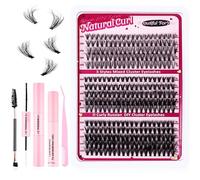 Fluffy Lash Clusters, 300pcs Diy Lash Extensions Kit, 3 Styles D Curl Lashes Individual Cluster, 10-18mm Natural Individual Lashes, With Bond And Seal, Tweezers (30+40+50D)