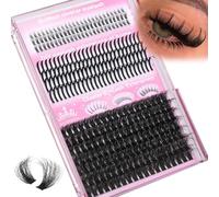 Fluffy Lash Clusters Spikes Eyelash Extensions Thick Volume Lash Extension DIY Eyelashes Extensions at Home with Bottom Eyelashs Clusters (12mm-19mm, 312Pcs in Total)