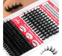 Fluffy Lash Clusters Thick Spikes Eyelash Clusters Manga Individual Lash Extensions Full Volume DIY Eyelash Extensions 10MM-20MM Long Cluster Lashes with Bottom Eyelashes 236Pcs