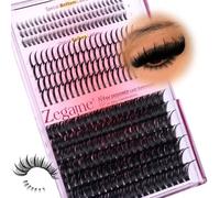Fluffy Lash Clusters With Spikes 100D Thick Eyelash Clusters With Bottom Lash Cluster Long Fluffy Individual Lashes 10-18MM Volume DIY Lash Extensions Wispy Eyelash Extensions 288Pcs by Zegaine