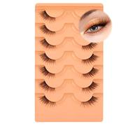 Fluffy Lashes Faux Mink False Eyelashes Dramatic 18mm Lashes Pack 7 Pairs Wispy Volume Cat Eye Lashes Pack by