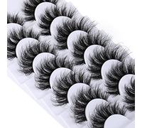 Fluffy Lashes Faux Mink False Eyelashes Dramatic 18mm Lashes Pack 7 Pairs Wispy Volume Cat Eye Lashes Pack by