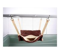 Fluffy Lined Pouch Hammock for Ferret Chinchilla Bed Toy House Luxury Chocolate