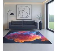 Fluffy Machine-washable Ultra Soft Floor Carpet Carpet orange color blue Smoke Floating 60 x 110 cm Fits living room, bedroom, office