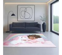 Fluffy Machine-washable Ultra Soft Floor Carpet Carpet pink My Little Pony Little Girl Rainbow 60 x 110 cm Fits living room, bedroom, office