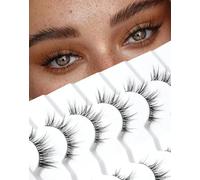 Fluffy Manga Lashes Cat Eye Lifting False Eyelashes Curly Manhua Natural Eyelash 3D Volume Fox Eye Lash 7 Pairs D13