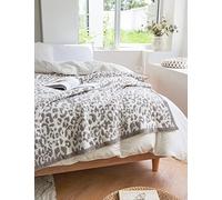 Fluffy Microfiber Leopard Knitted Queen Blanket Super Soft Cozy Lightweight Fleece Bed Blanket for Sofa Bed 90"x90"¡