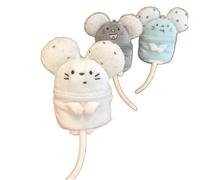 Fluffy Mini Mouse Coin Purse Keychain, 1 Pack Cute Storage Pouch, Portable Earphone Holder Bag, Decorative Gift