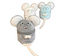 Fluffy Mini Mouse Coin Purse Keychain, 1 Pack Cute Storage Pouch, Portable Earphone Holder Bag, Decorative Gift