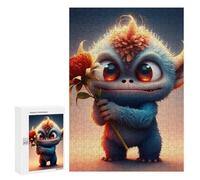 Fluffy Monster with Flower, 300 PCS Challenging Puzzle for Adults, Weekend Puzzle Project, for Relaxing Solo Or Group Play