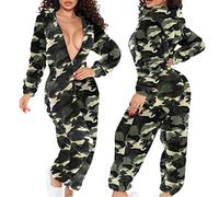 Fluffy Onesie Women UK Clearance,Ladies Teddy Fleece Onesie Hooded Novelty Funny Pyjamas Animal Pajamas Winter Warm Supersoft One Piece Jumpsuit Playsuit Sleepwear Loungewear Size 8-16