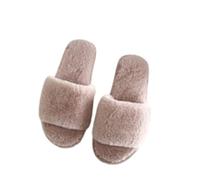 Fluffy Open Toe Slippers Women Soft Bottom Slippers Womens Solid Home Shoes Plush Indoor Shoes Furry Cozy Sliders Outdoor Anti-Slide Slipper Memory Foam Winter Sliders Fleece Bedroom Slipper