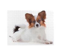 Fluffy Papillon Dog,500 Pieces Puzzles for Adults-Wooden Jigsaw Puzzle for Adults Elderly