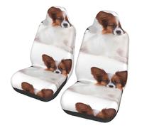Fluffy Papillon Dog,Car Seat Cover Front Seat Covers/Protectors For Car 2pcs
