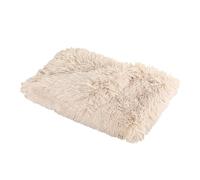 Fluffy Pet Blanket Cushion for Dogs, Soft Shaggy Kennel Cushion Mat, Cat Bedding Mat for Indoor Cats Washable Flat Kitten Bed, 56x36 cm; 78x54 cm (Beige, 56 x 36 cm)