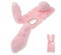 Fluffy Phone Case Cute Bunny Plush Cover for A32 5G Pink Soft Faux Rabbit Non-Shedding Phone Protector with Bunny Ears Suitable for Boys and and Casual Use
