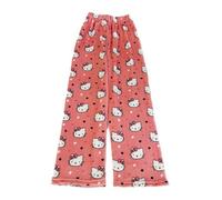 Fluffy Pj Bottoms Kids - Pyjama Bottoms Girls Long Flannel Pajama Pants Y2K Baggy Anime Cartoon Kawaii Super Soft Comfortable Fluffy Casual Autumn Winter Pajamas Trousers for Boys and Girls