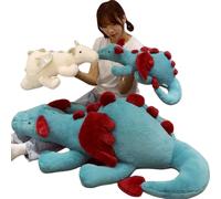 Fluffy Plush Blue Pterosauria Flying Dragon Plush Toy Stuffed Evil Red Fly Wings Fire Dragon Plushies Doll toys for Children boy Green Blue Dragon