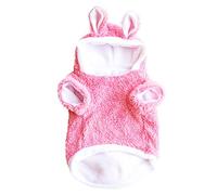 Fluffy Plush Bunny Costume Dog, Double Layer Thermal Pet Coat, Winter Warm Rabbit Outfit, Soft Velvet Dog Apparel, for Small Medium Dogs Cold Weather Wear