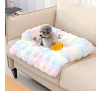 Fluffy Plush Calming Dog Bed Sofa Protective Pet Mat Size M Multicolour
