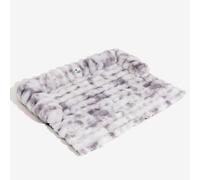 Fluffy Plush Calming Dog Bed Sofa Protective Pet Mat Size M Tie Dye Gray