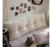 Fluffy Plush Headboard Pillows - All Seasons Tufted & Smooth Double-sided Backrest Cushion Thicked Long Bolster Pillow Soft Support for Reading Sleeping in Bed Sofa Dorm Daybed (#1,L150xH50cm)