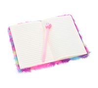 Fluffy Plush Notebook, 8.46 X 5.82 Inch Cute Diary Book Notepad Travel Journal Book for Students (Pink)