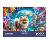 Fluffy Pomeranian in A Vibrant Cosmic Fairy Setting 1000Pc Jigsaw Puzzle Fantasy Cute Pet - Ideal for Family Fun, Adults & Kids 70x50cm/1000pcs