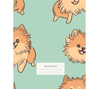 Fluffy Pomeranian Joy Notebook: This lively and playful notebook features a vibrant design of adorable Pomeranians, capturing their cheerful energy on a refreshing green background.
