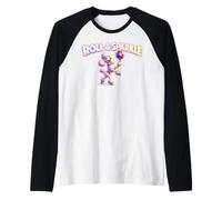 Fluffy Poodle Bowler Disco Ball Roll & Sparkle Raglan Baseball Tee