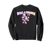 Fluffy Poodle Bowler Disco Ball Roll & Sparkle Sweatshirt