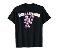 Fluffy Poodle Bowler Disco Ball Roll & Sparkle T-Shirt