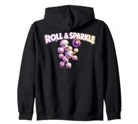 Fluffy Poodle Bowler Disco Ball Roll & Sparkle Zip Hoodie