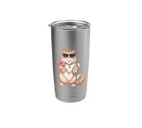 Fluffy Princess Cat Donut Sunglasses Funny Cute Kitten Kitty Stainless Steel Insulated Tumbler